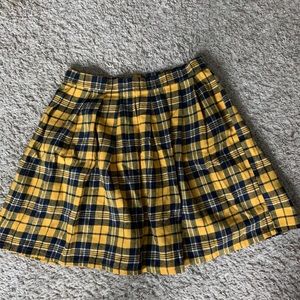 Yellow Plaid Mini Skirt